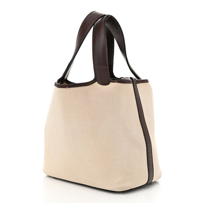 Hermes Toile Swift Picotin 18 PM Chocolate 3 of 11