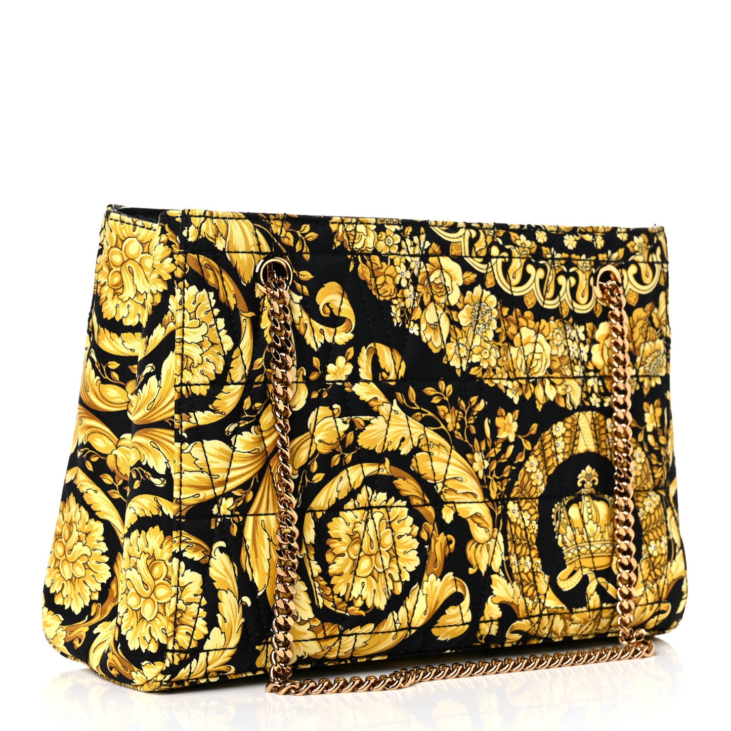 Silk Barocco Print Quilted Virtus Chain Shoulder Bag