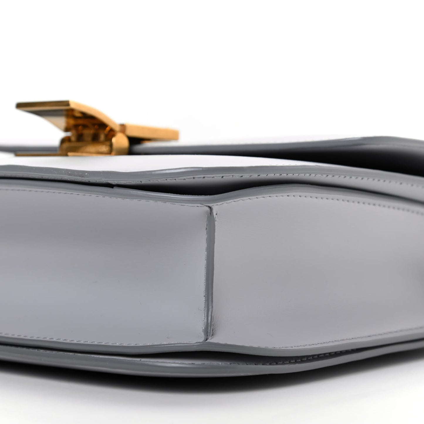 Box Calfskin Medium Classic Box Flap Bag Light Grey