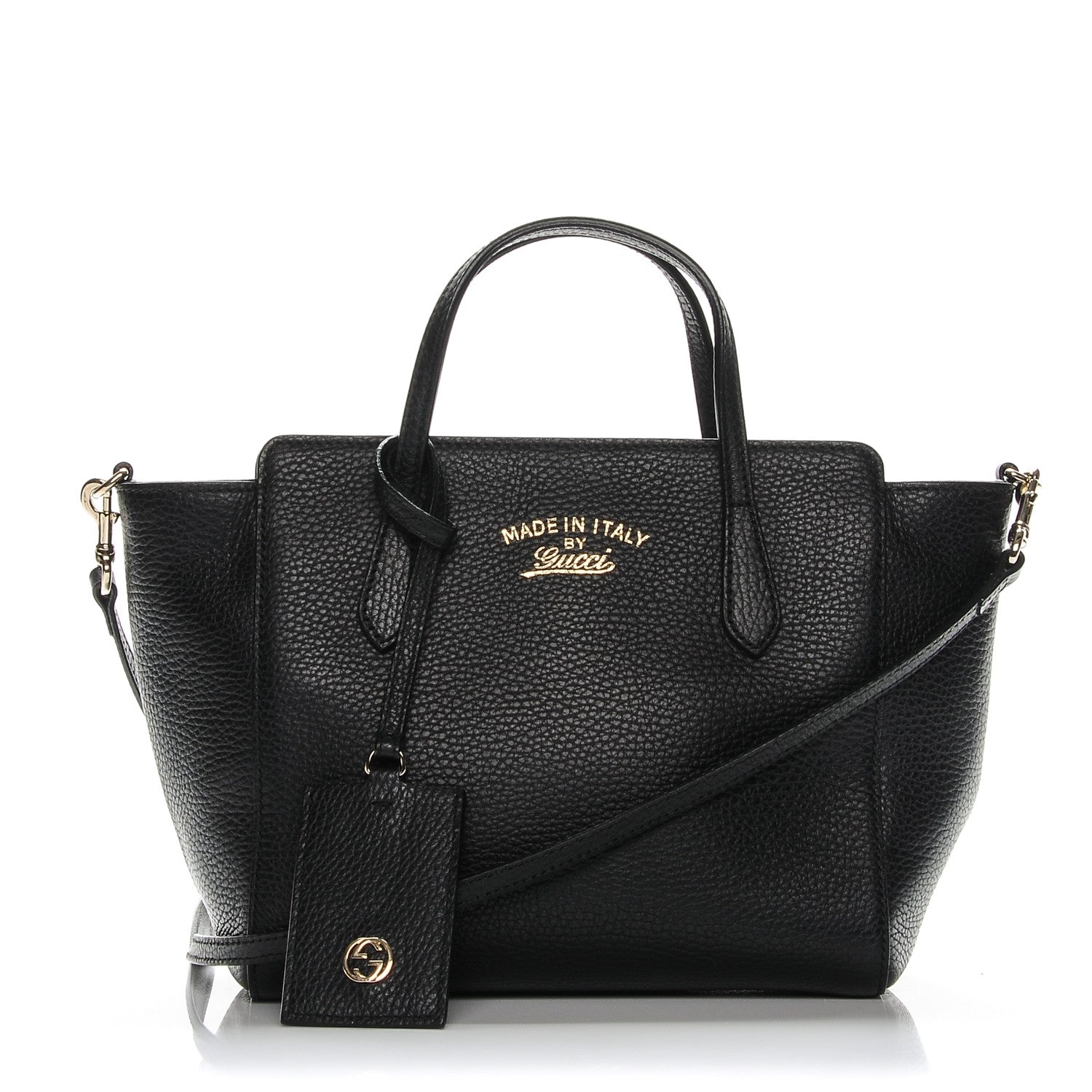 Gucci Dollar Calfskin Mini Swing Top Handle Bag Black 1 of 7