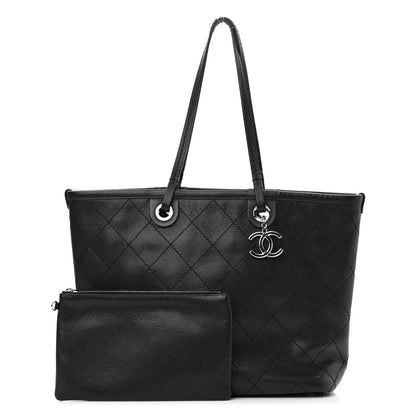 Chanel Grained Calfskin Shopping Fever Tote Black 1 of 16