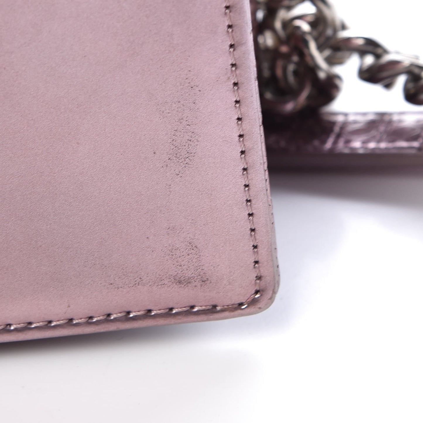 Metallic Patent Micro-Cannage Medium Diorama Flap Bag Pink