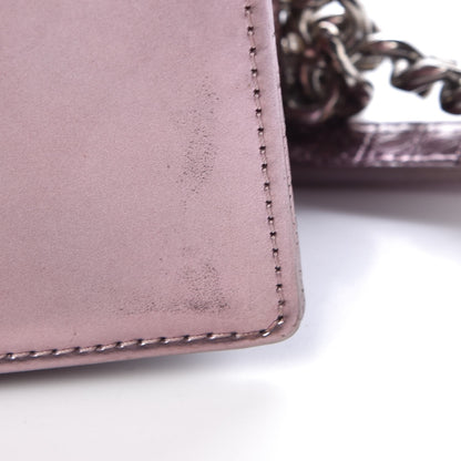 Christian Dior Metallic Patent Micro-Cannage Medium Diorama Flap Bag Pink 10 of 18