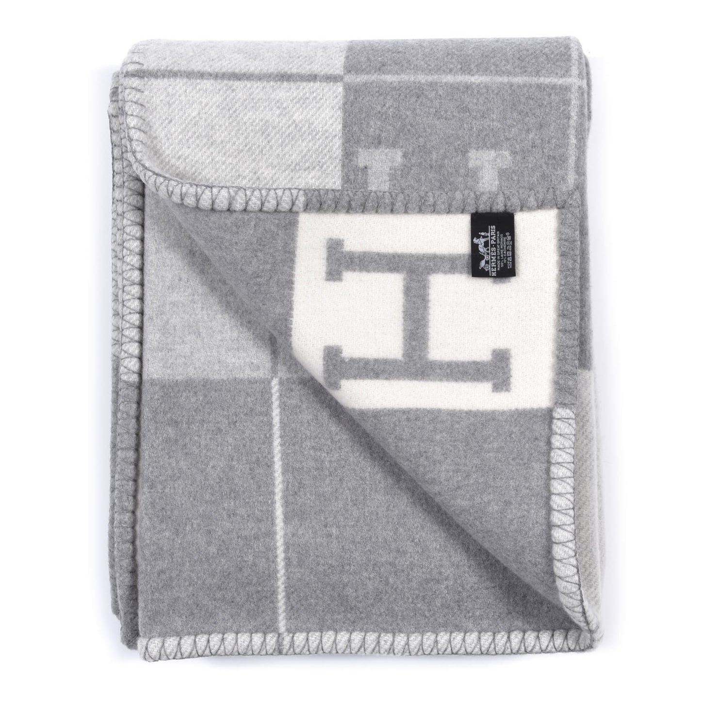 Wool Cashmere Avalon III Blanket Ecru Gris Clair