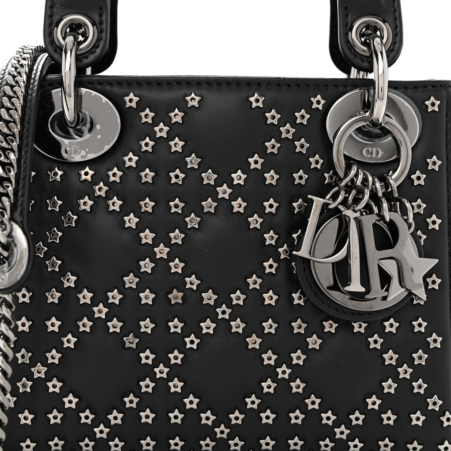 Christian Dior Lambskin Cannage Lucky Star Studded Mini Lady Dior