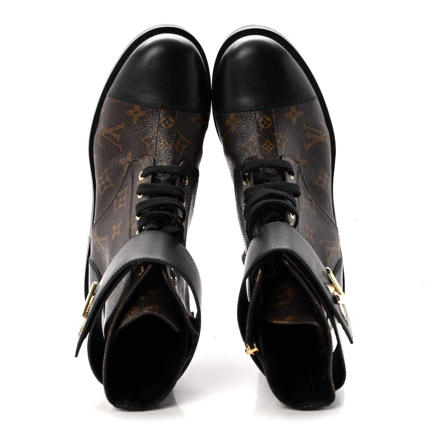 Calfskin Monogram Wonderland Flat Ranger Boots 39 Black