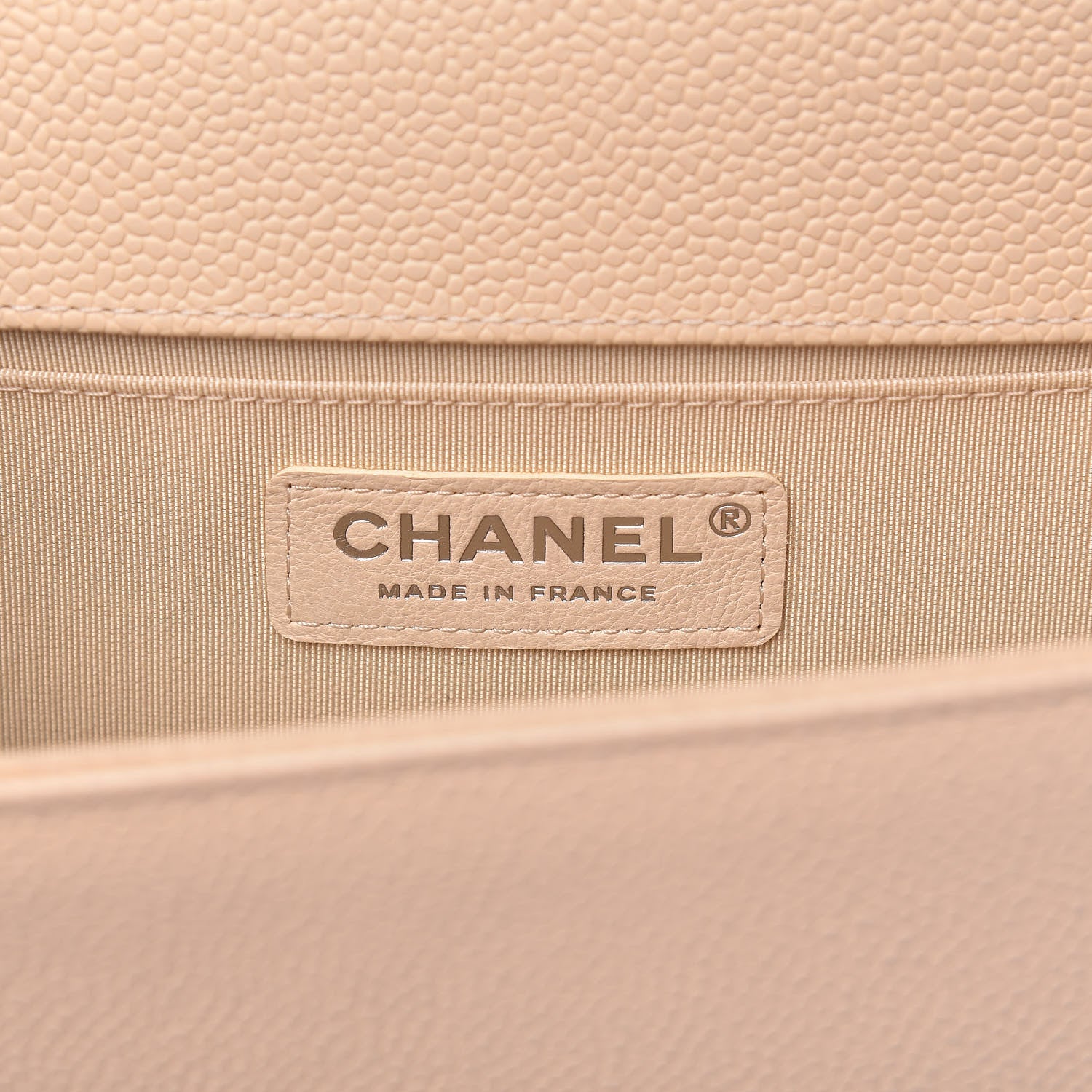 Chanel Caviar Chevron Quilted Medium Boy Flap Light Beige 6 of 11