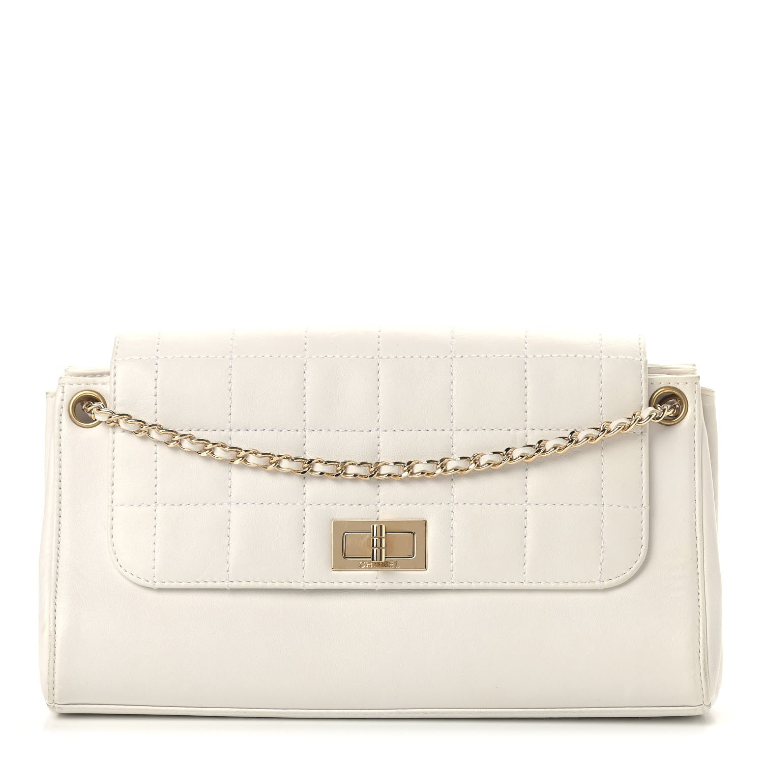 Chanel Lambskin Chocolate Bar Accordion Mademoiselle White 1 of 15