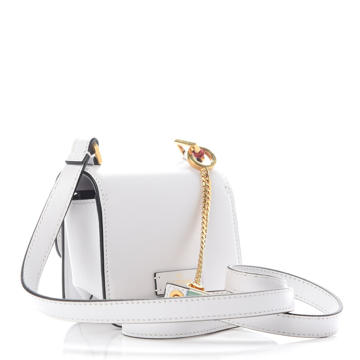 Valentino Garavani Smooth Calfskin Micro VSling Shoulder Bag White 2 of 8