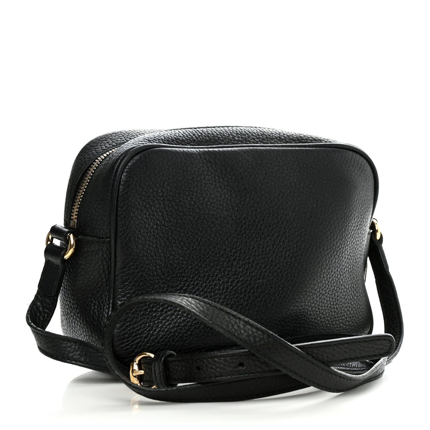 Pebbled Calfskin Small Soho Disco Bag Black