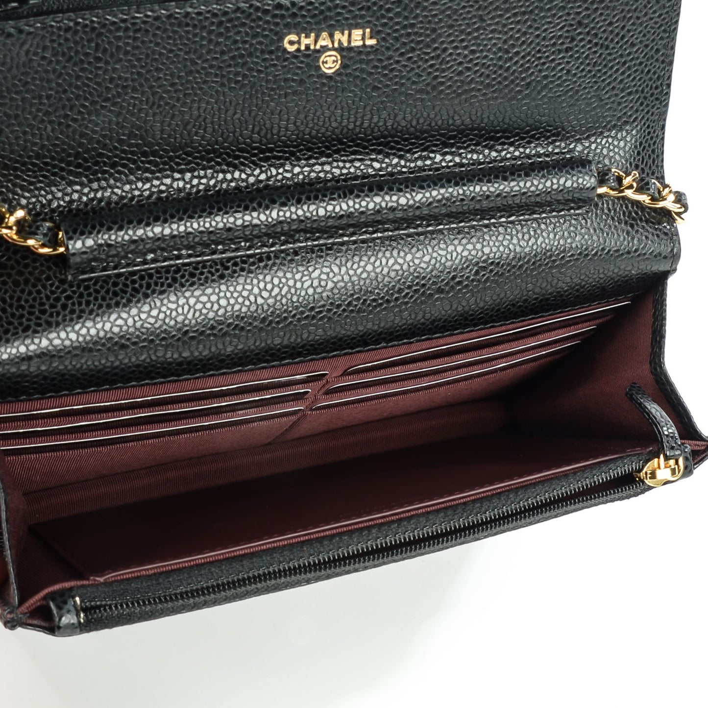 Caviar Quilted Wallet On Chain WOC Black