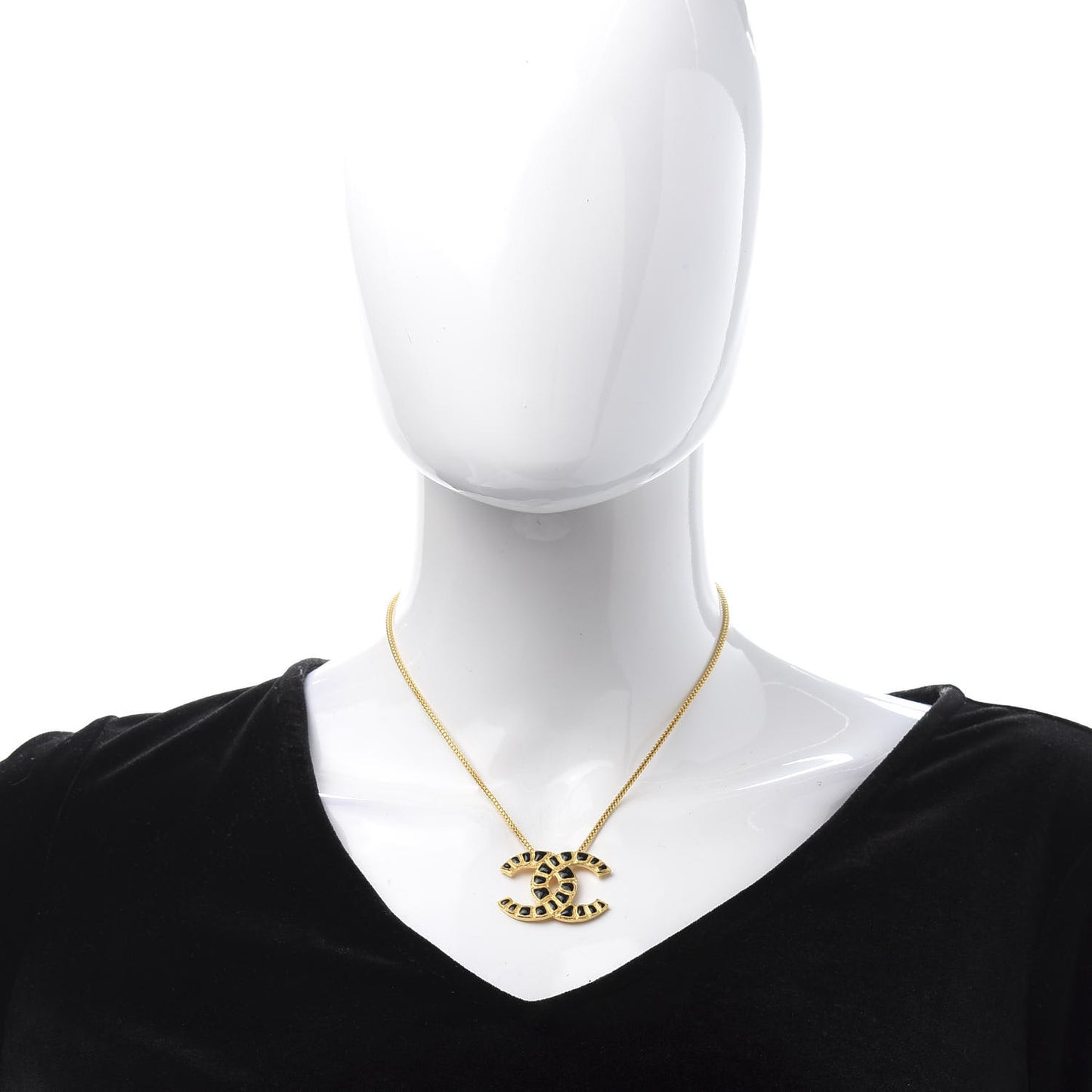 Resin Along The Nile CC Pendant Necklace Gold Black