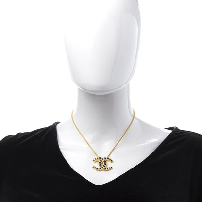 Chanel Resin Along The Nile CC Pendant Necklace Gold Black 2 of 6