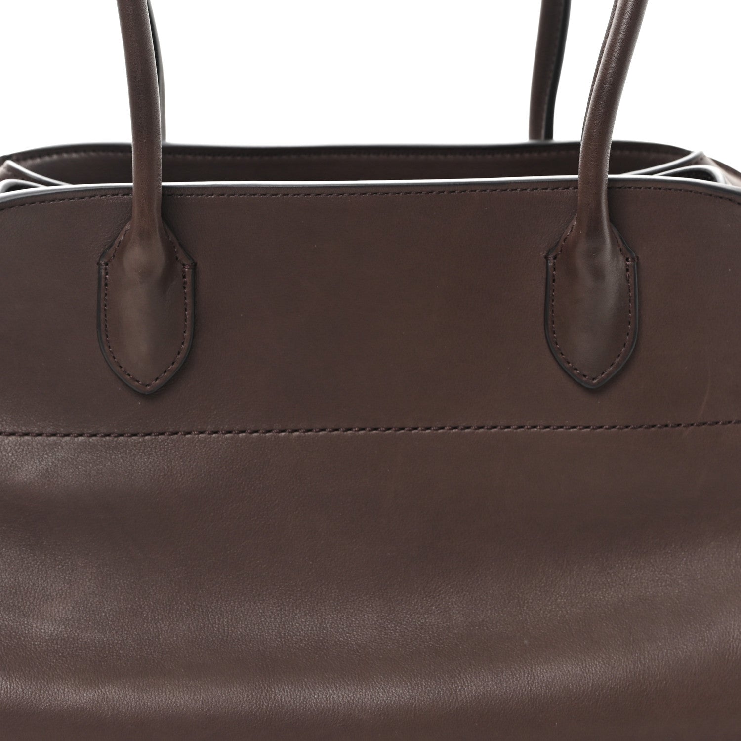 The Row Polished Saddle Calfskin Margaux Shoulder 12 Hippo Grey 7 of 9