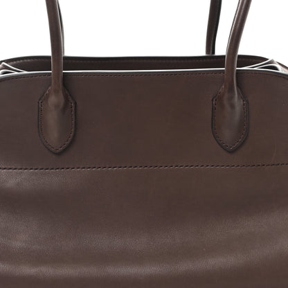 The Row Polished Saddle Calfskin Margaux Shoulder 12 Hippo Grey 7 of 9