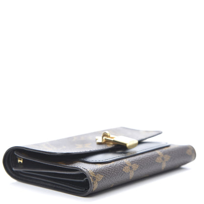 Louis Vuitton Monogram Flower Lock Compact Wallet Black 4 of 13