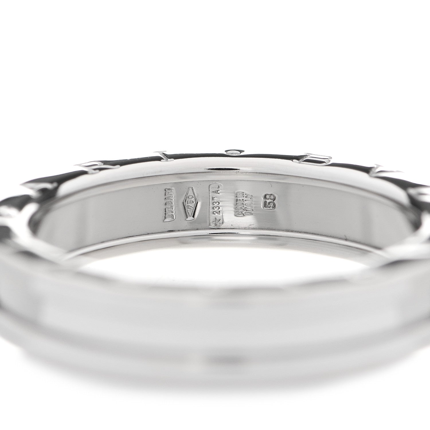 Bulgari 18K White Gold B.Zero1 One-Band Ring 58 8.5 3 of 4