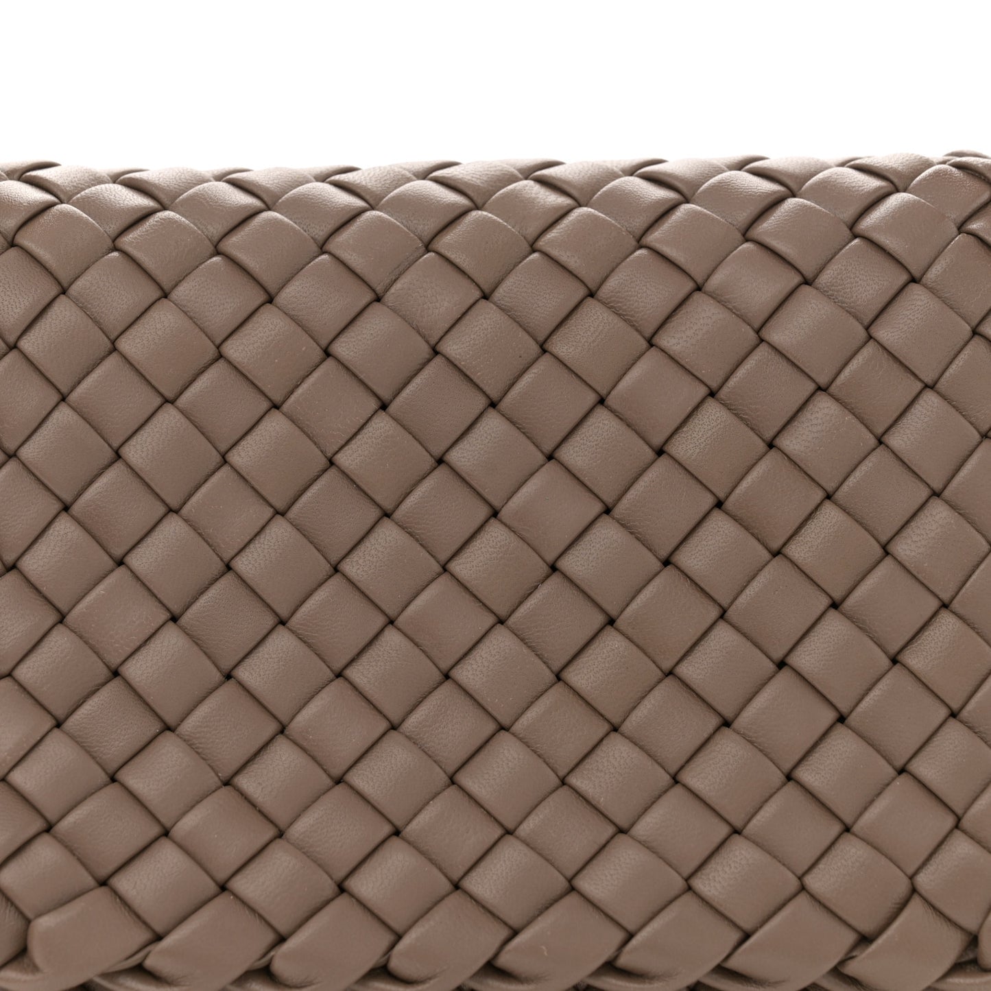 Nappa Intrecciato Mini Cobble Shoulder Bag Taupe Grey