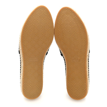 Gucci Washed Cotton Miro Soft Calfskin GG Monogram Espadrilles 37.5 Black 6 of 9