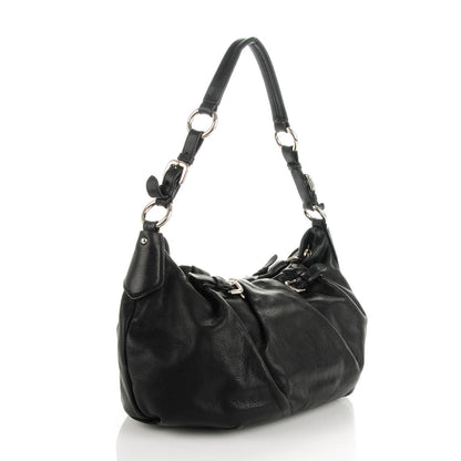 Prada Soft Calf Pleated Small Hobo Nero Black 3 of 9
