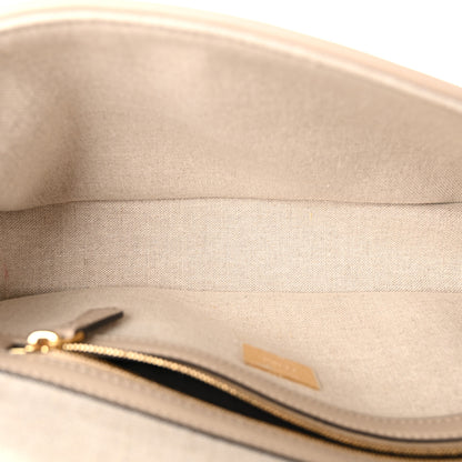 Fendi Canvas Vitello King FF Embroidered Baguette Grezzo White Nuvola 5 of 10