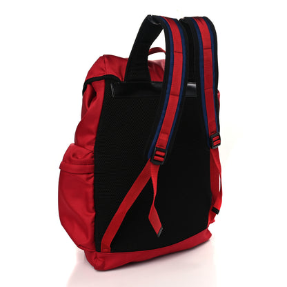 Gucci Techno Canvas Web Double Buckle Backpack Red 3 of 9