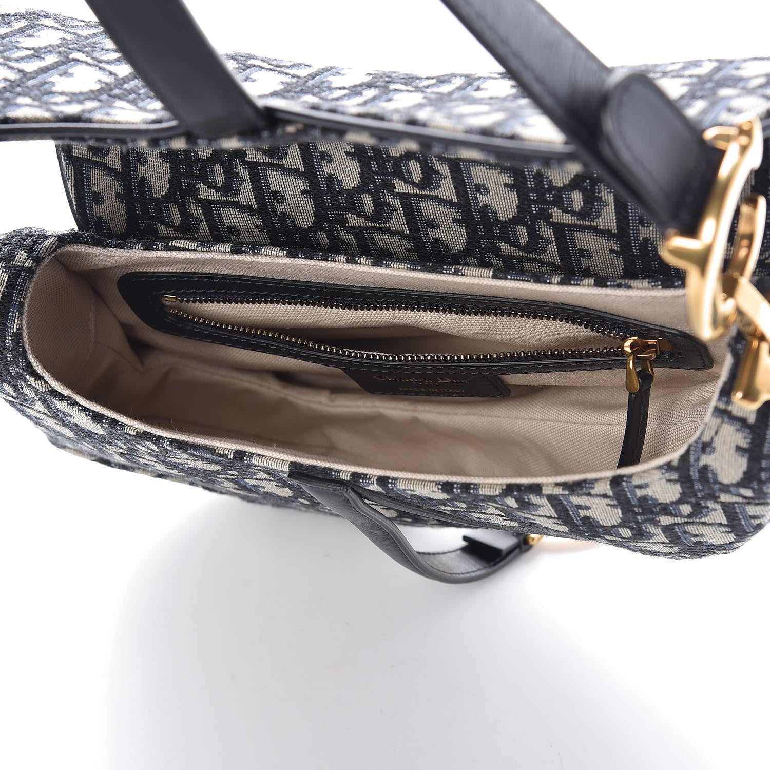 Christian Dior Oblique Saddle Bag Blue 5 of 7