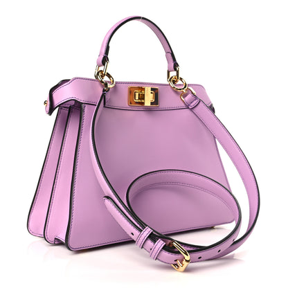 Fendi Vitello Seta Shiny Nappa Plexiglass Small Peekaboo I SEE U Satchel Violetta 3 of 10