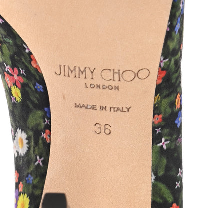 Jimmy Choo Silk Floral Love 100 Pumps 36 Black 6 of 8