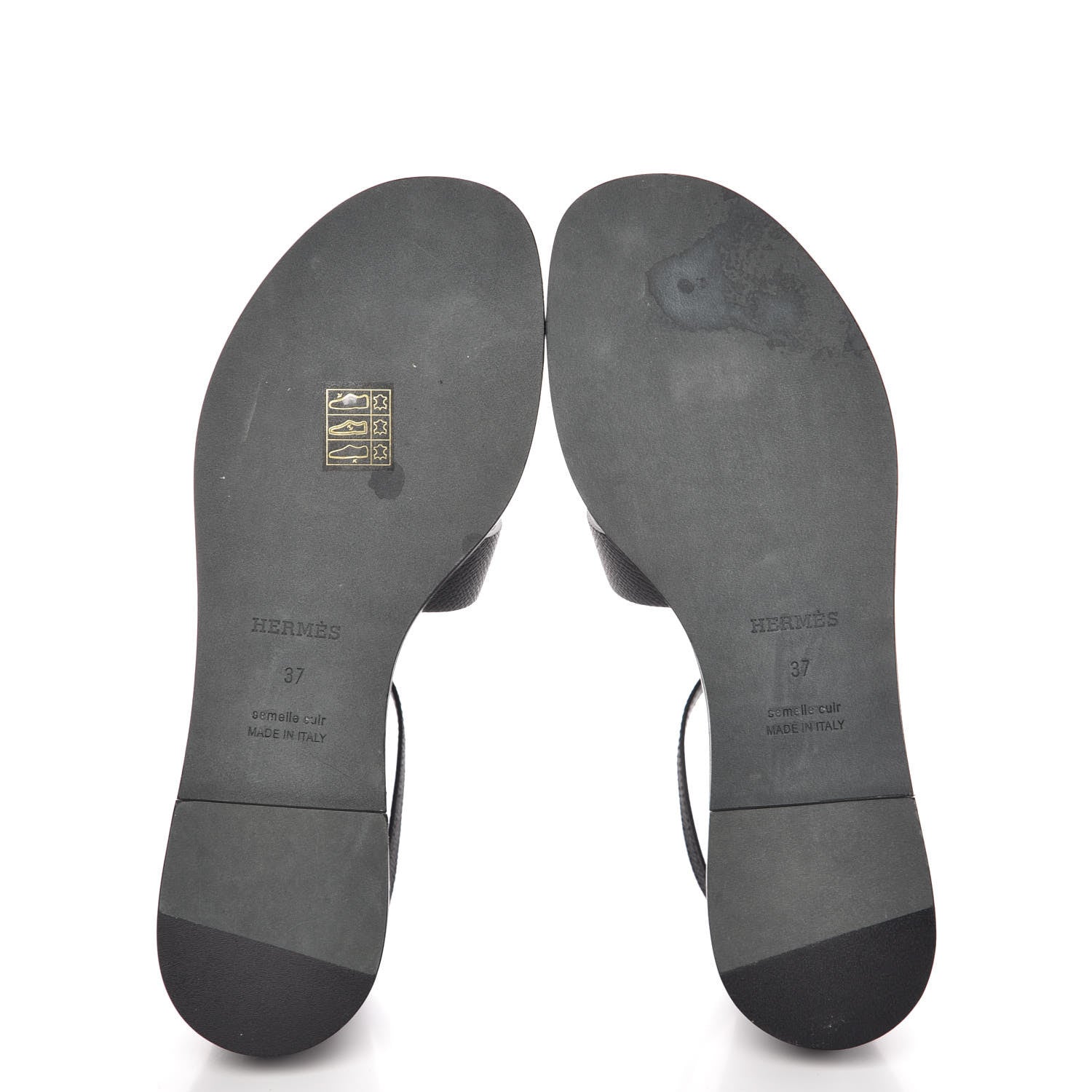 Hermes Epsom Santorini Sandals 37 Black 5 of 9