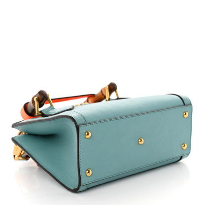 Gucci Wonka Grain Calfskin Mini Diana Tote Bag Dusty Azure Orange Fluo 4 of 10