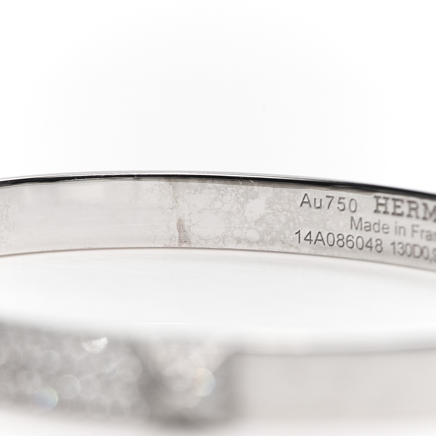 Hermes 18K White Gold Pave Diamond PM Collier De Chien Bracelet ST 6 of 7