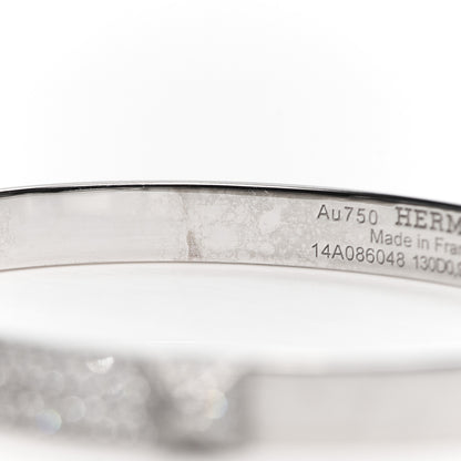 Hermes 18K White Gold Pave Diamond PM Collier De Chien Bracelet ST 6 of 7