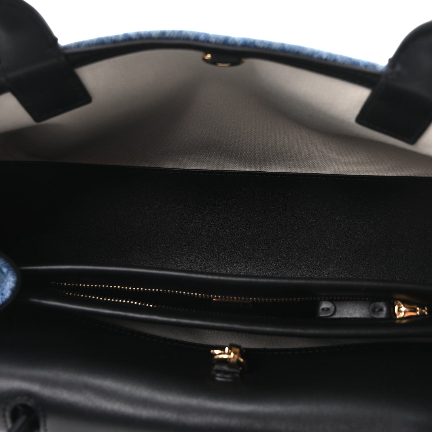 Chanel Calfskin Denim Quilted Urban Essentials Small Shopping Bag  Black Blue 5 of 10