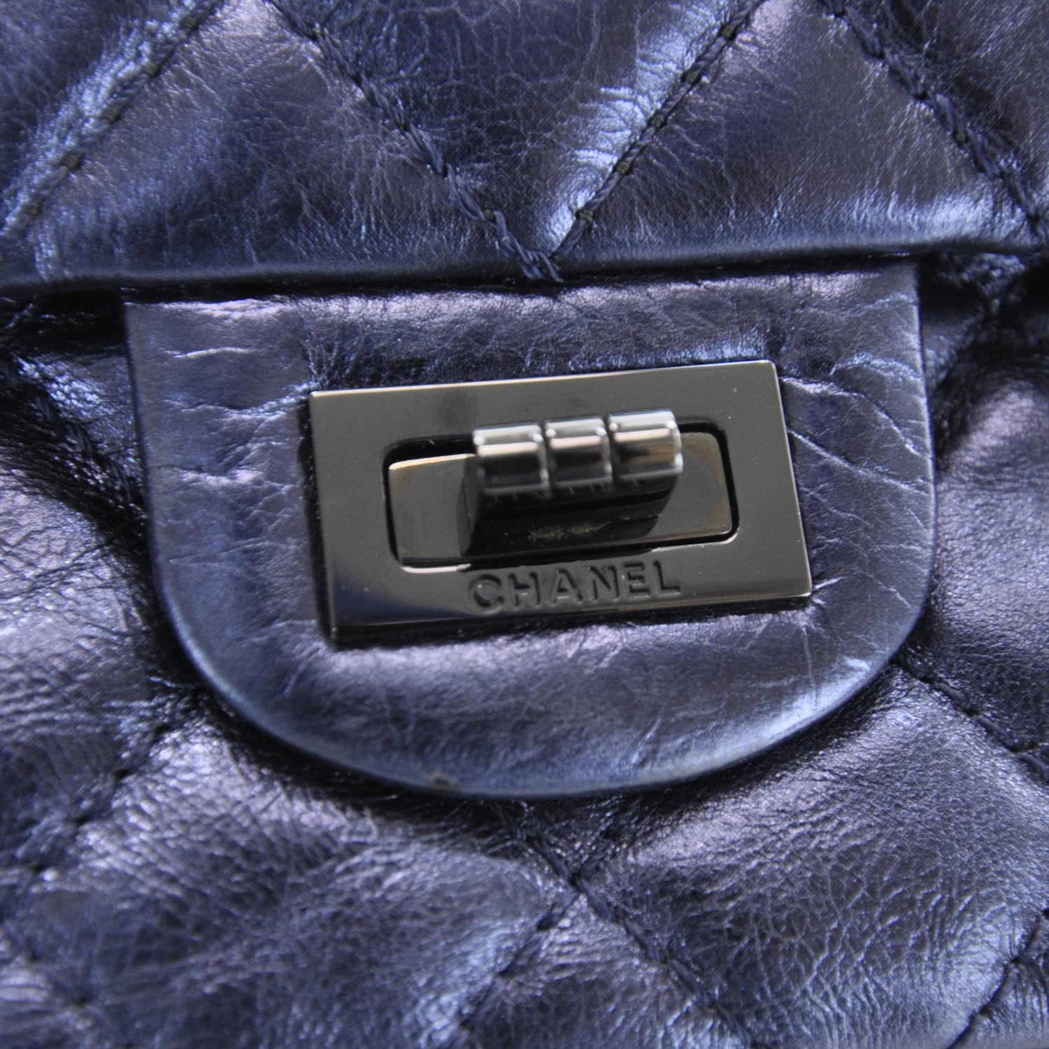 Chanel Calfskin 2.55 Reissue 226 Flap Metallic Blue 7 of 10