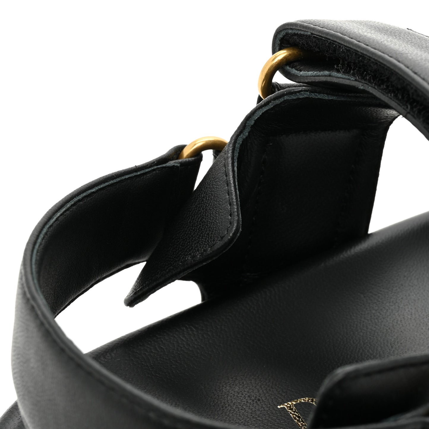 Lambskin Dioract 10mm Sandals 36.5 Black