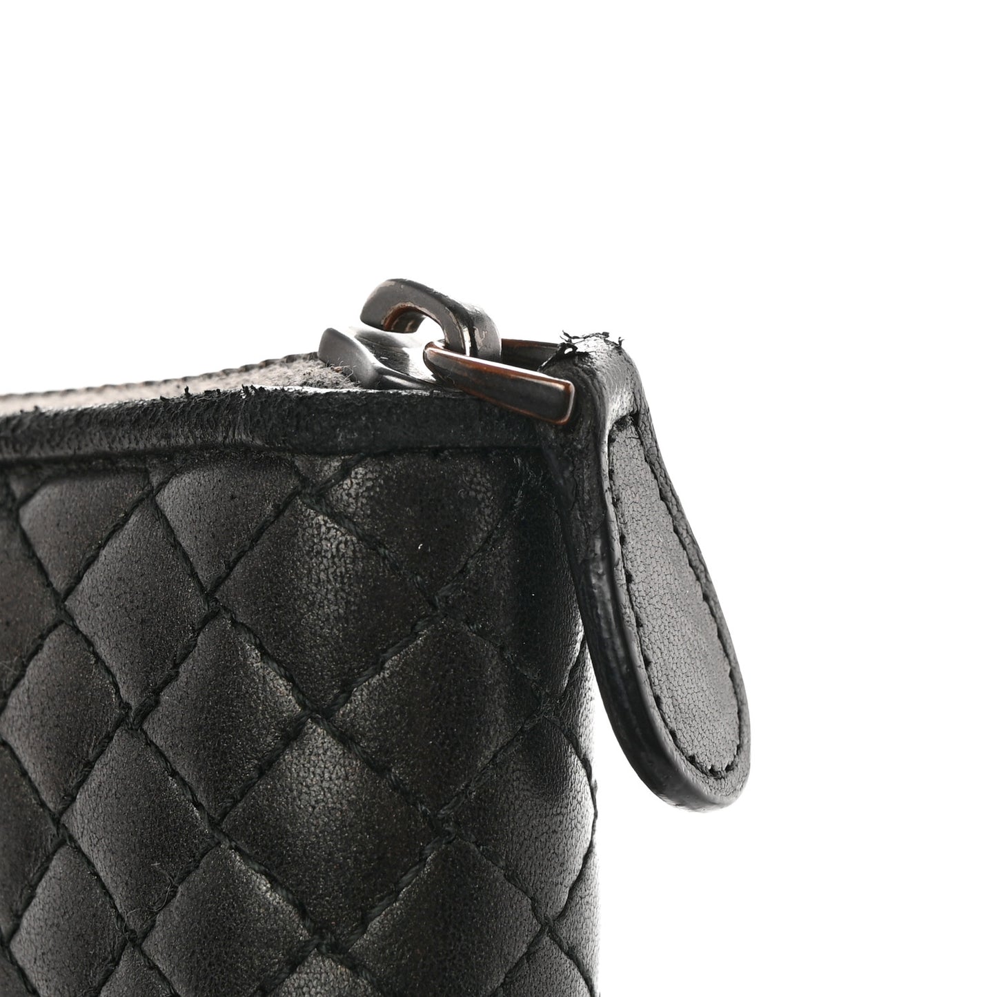 Nappa Bubble Quilted Zip Around Wallet Black
