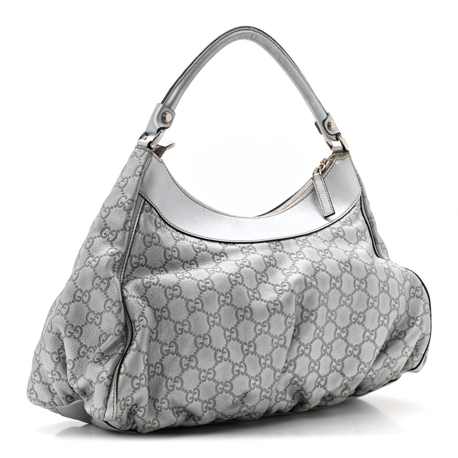 Gucci Guccissima Large D Hobo Silver 3 of 13