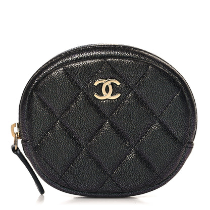 Chanel Iridescent Caviar Quilted Zip Around Classic Coin Purse Green Purple 1 of 7
