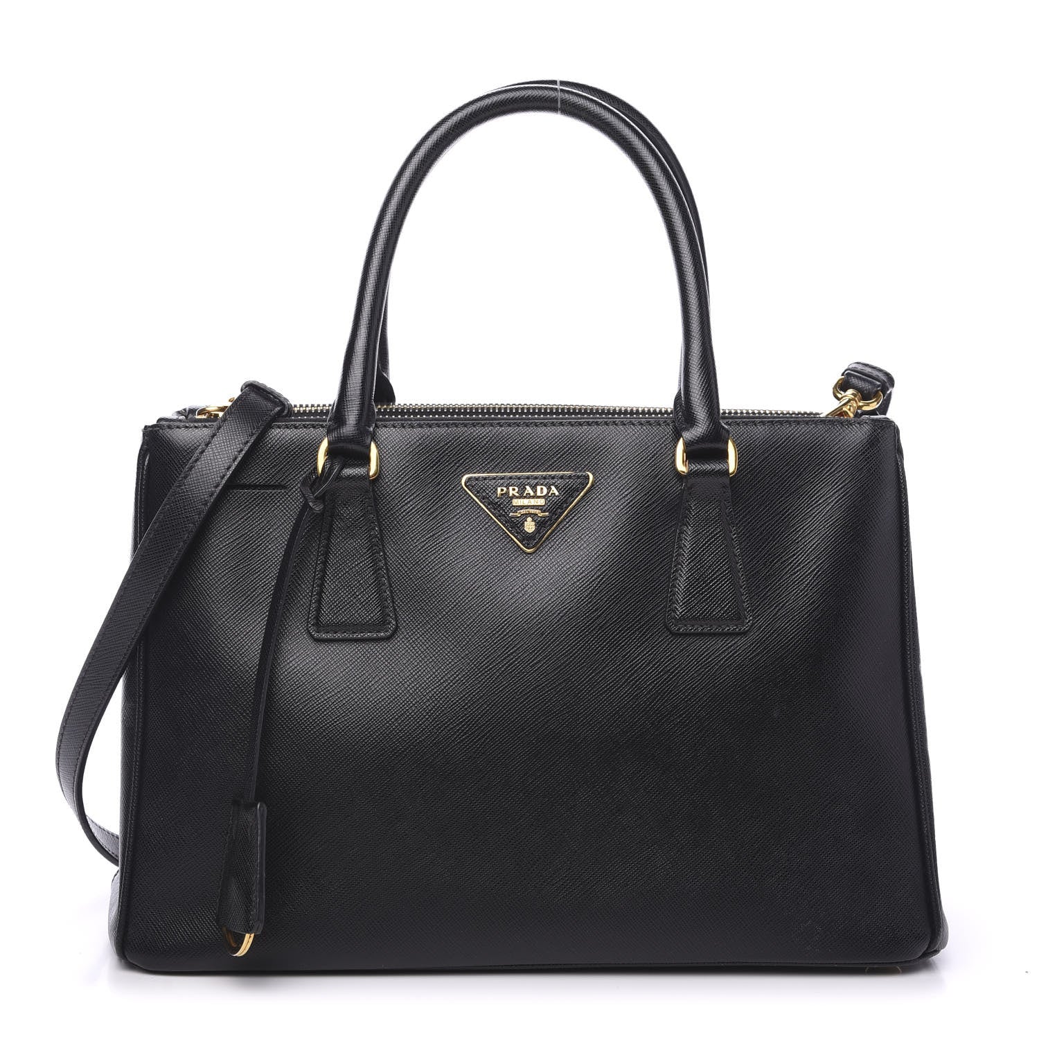 Prada Saffiano Small Galleria Double Zip Tote Black 1 of 9
