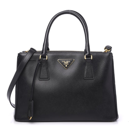 Prada Saffiano Small Galleria Double Zip Tote Black 1 of 9