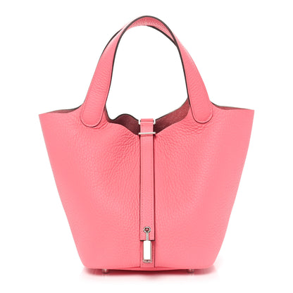 Hermes Taurillon Clemence Picotin Lock 18 PM Rose Azalee 1 of 11