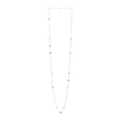 Louis Vuitton 18K Yellow White Rose Gold Diamond Idylle Blossom Station Necklace 3 of 4