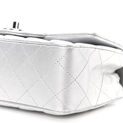 Chanel Metallic Lambskin Quilted Mini Rectangular Flap Silver 6 of 11