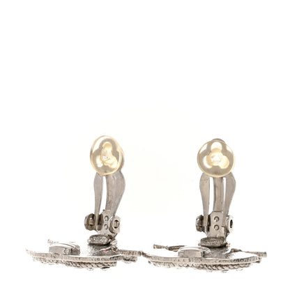 Chanel Crystal CC Clip On Earrings Silver 3 of 3