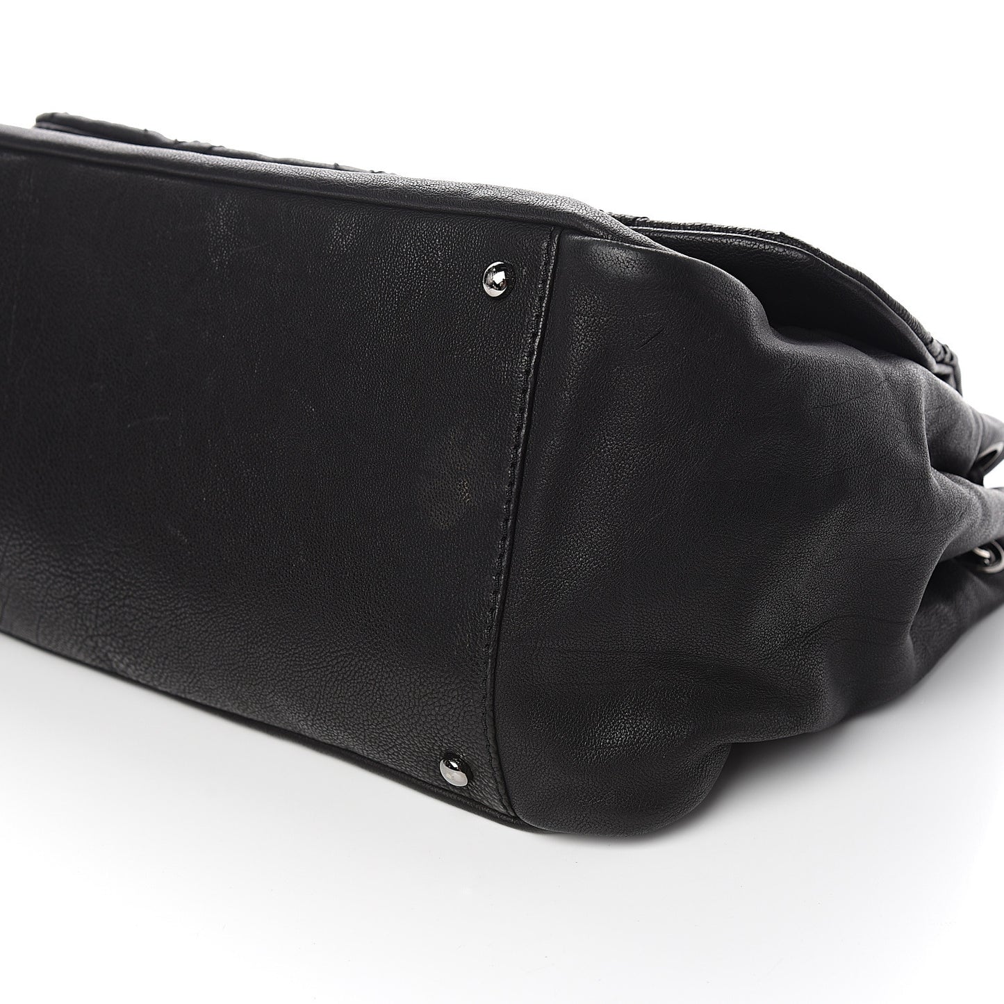 Calfskin Diamond Stitch Small Flap Black