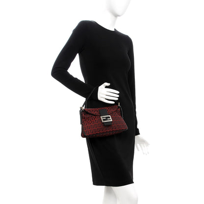 Fendi Zucchino Baguette Red Black 2 of 7