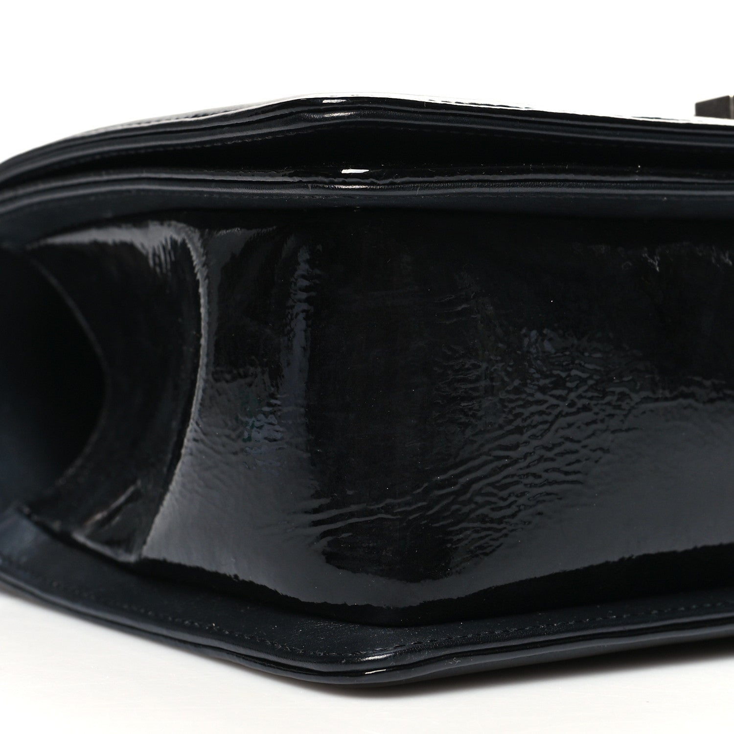 Chanel Patent Snakeskin Medium Boy Flap Black 8 of 9