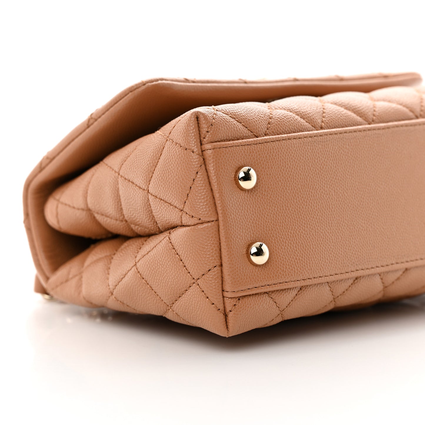 Caviar Quilted Mini Coco Handle Flap Brown