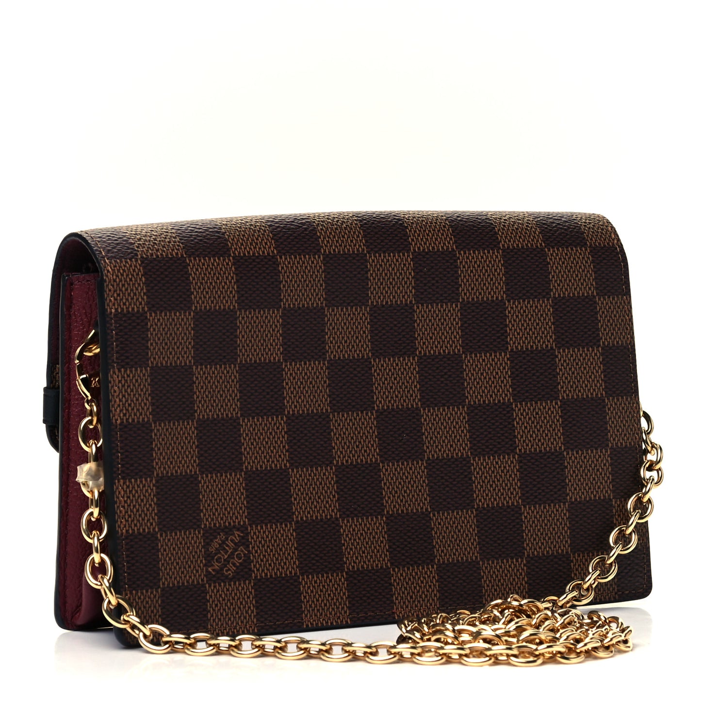 Damier Ebene Vavin Chain Wallet Red